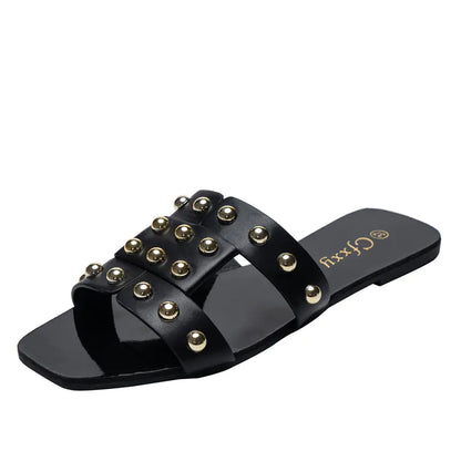 Fashion Rivet Flat Sandals for Women’s Casual Wear / Bolbolti